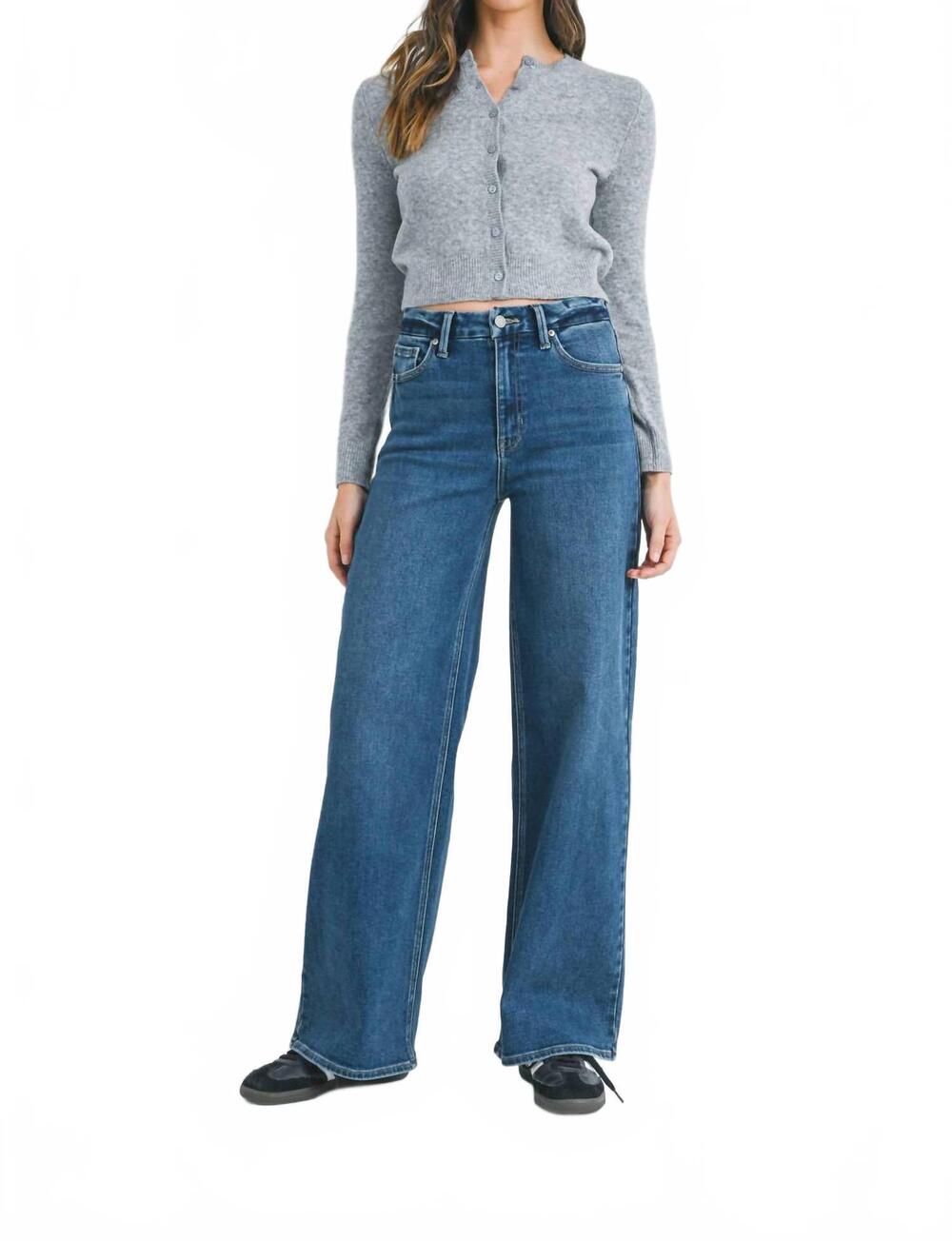 NEW JBD. high rise palazzo wide leg jeans in dark wash